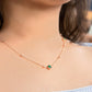 Square Emerald Chain Necklace (Rose Gold)