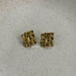 Gold Wavy Square Earrings