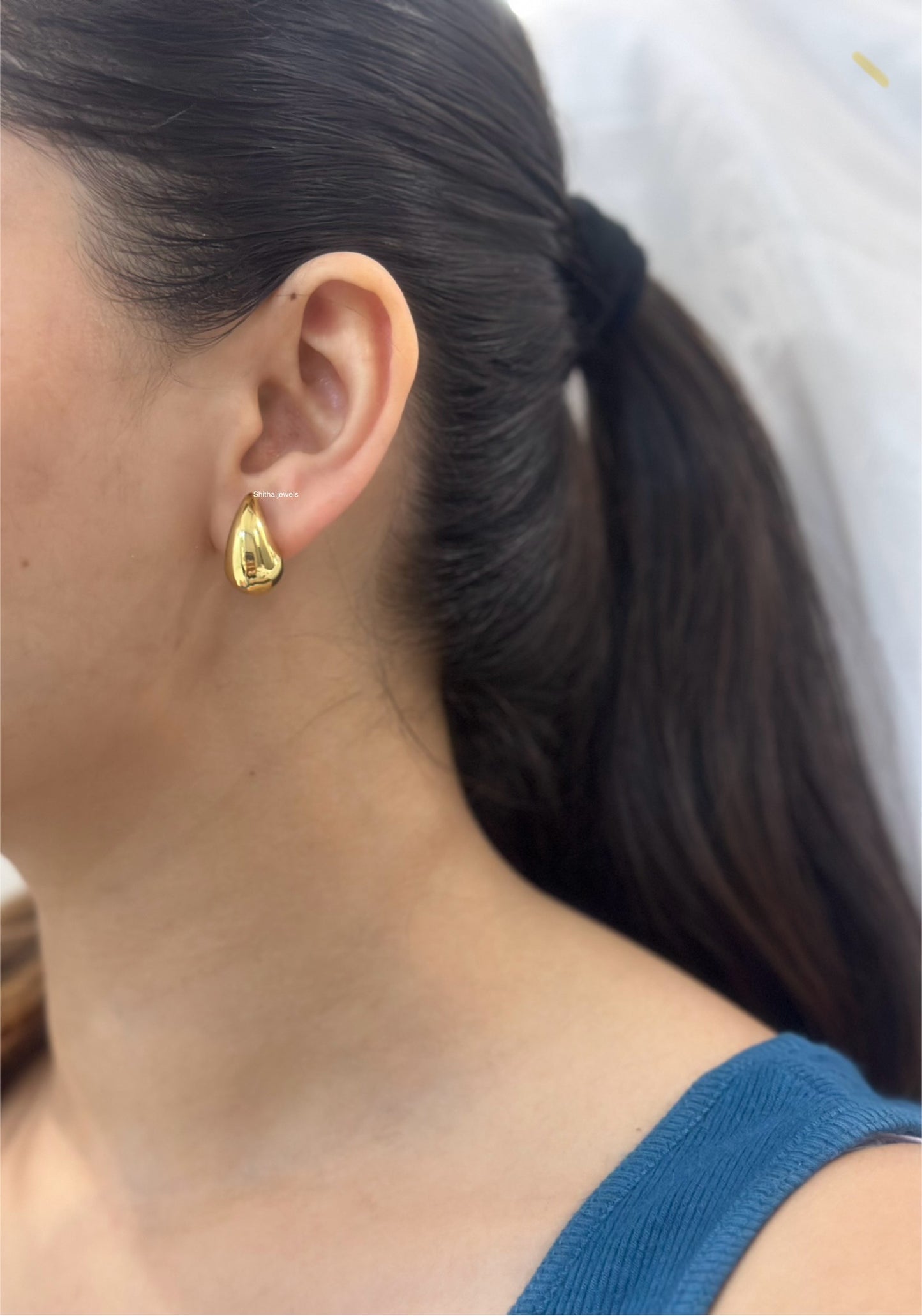 Mini Chunky Drop Earrings ( Gold)