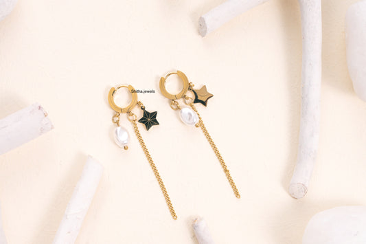 Pearl Star Earrings