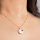 White Moon And Heart Necklace