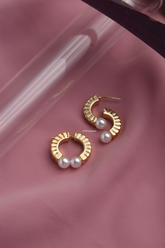 Front Back Pearl Hoops