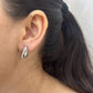 Mini Chunky Drop Earrings (Silver )