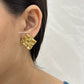 Gold Wavy Square Earrings