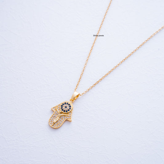 Gold Hand Hamsa Necklace