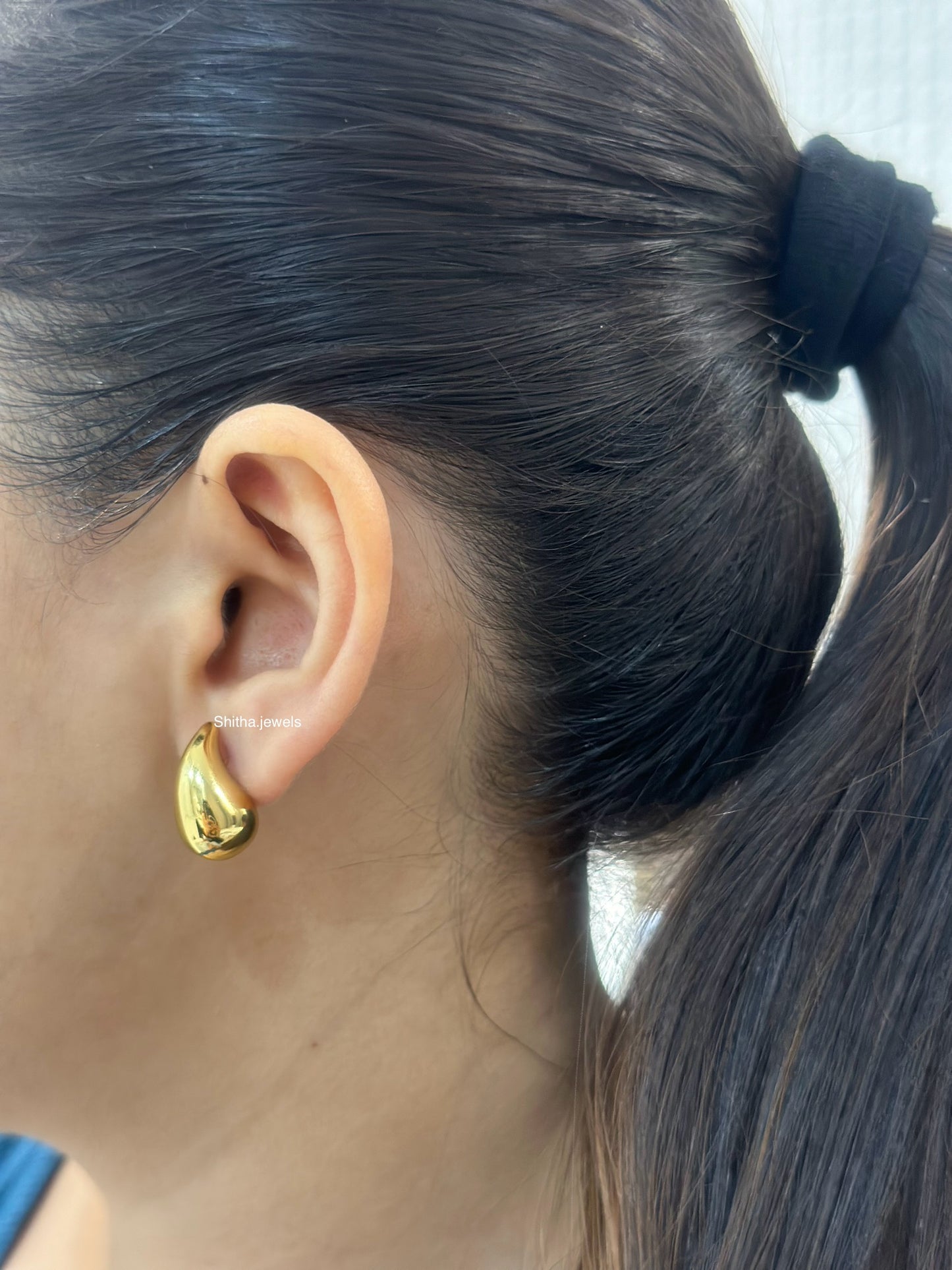 Mini Chunky Drop Earrings ( Gold)