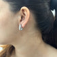 Mini Chunky Drop Earrings (Silver )